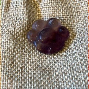 Purple fluorite carved paw